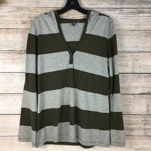 Madison Hoodie Long Sleeve Striped Pullover Tee Shirt Y2K